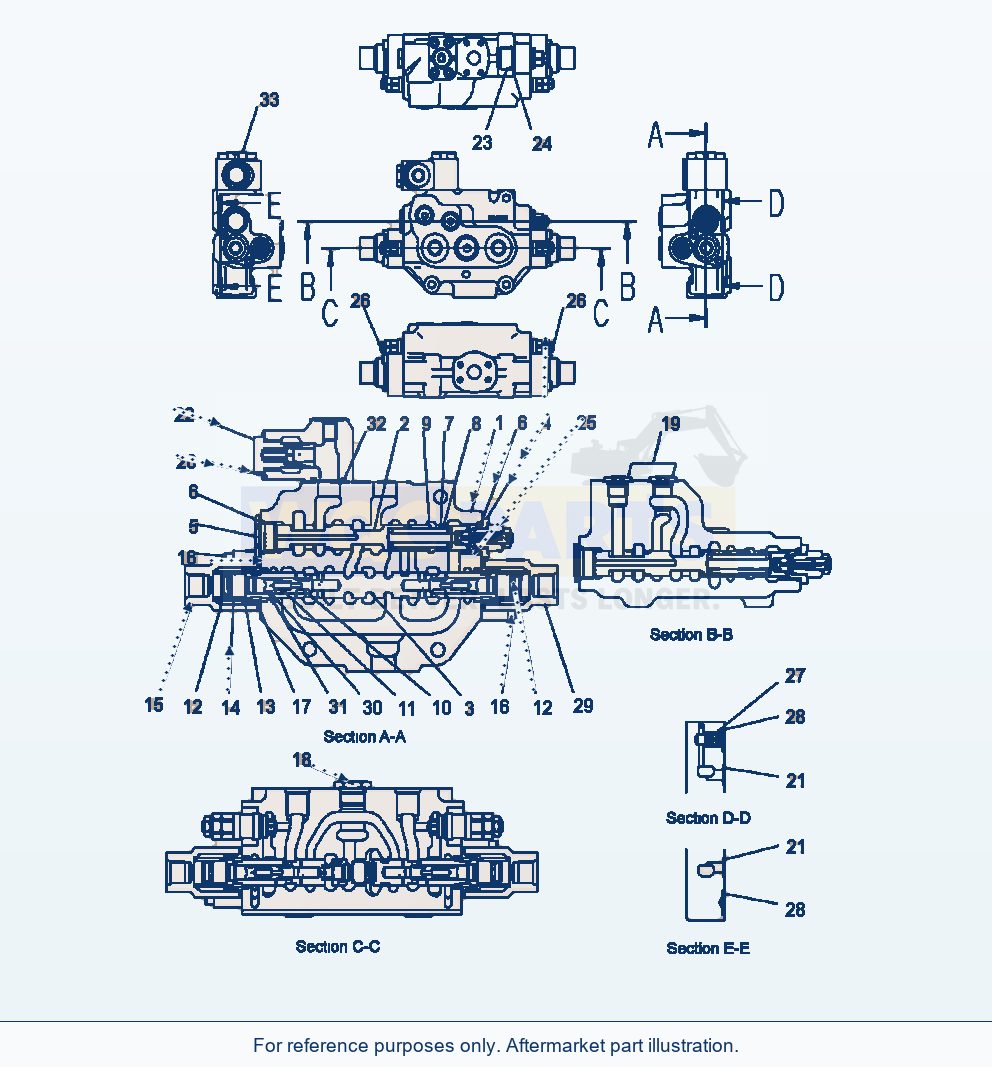 Komatsu WA380-6 Steering Demand Valve Serial A54001-UP parts diagram