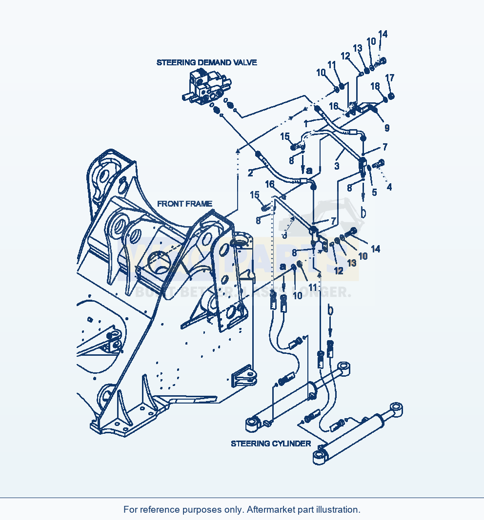 Komatsu WA380-6 Steering Piping Tube Serial A53001-UP parts diagram