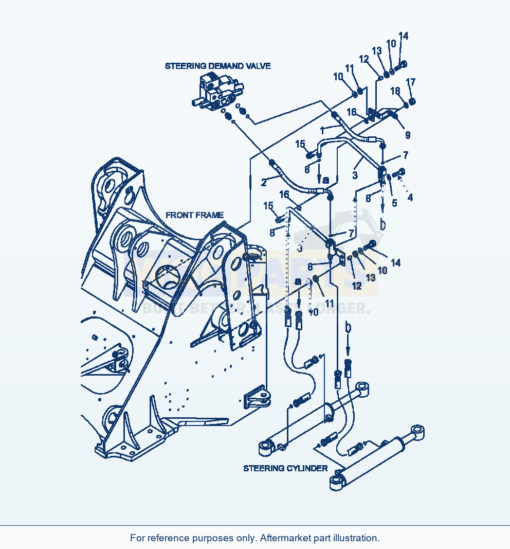 Komatsu WA380-6 Steering Piping Tube Serial A54001-UP parts diagram