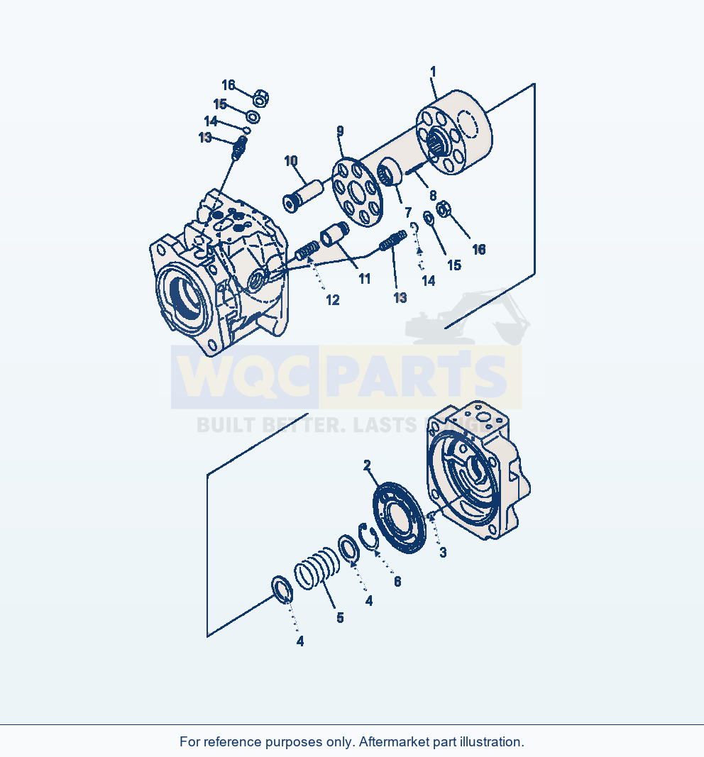 Komatsu WA380-6 Steering Pump Cylinder Block And Piston parts diagram