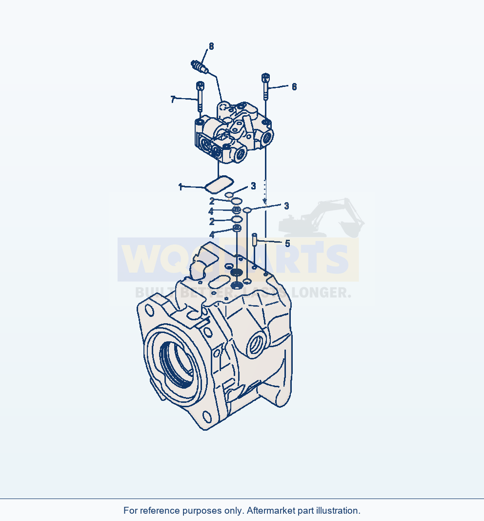 Komatsu WA380-6 Steering Pump Valve Mounting parts diagram