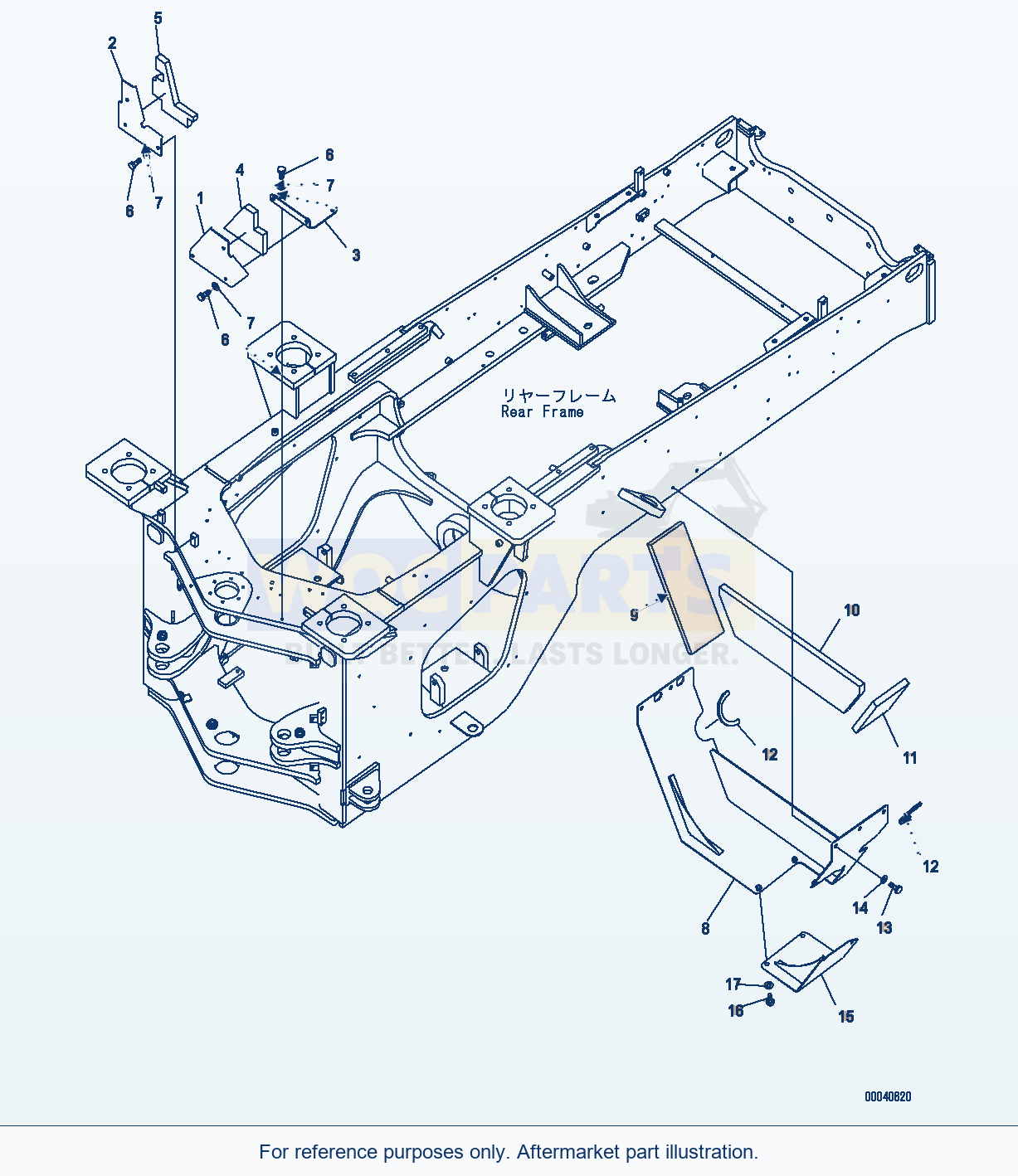 Komatsu WA380-6 Bar Lock And Cover (Cab And Engine Under Cover) parts diagram