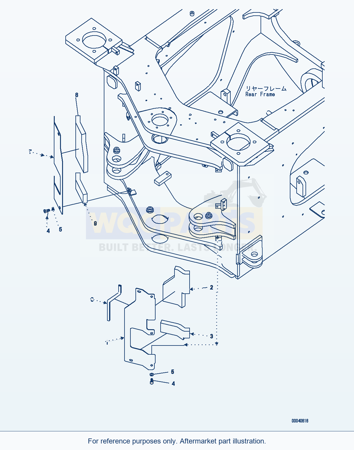 Komatsu WA380-6 Bar Lock And Cover (Hinge Cover) parts diagram