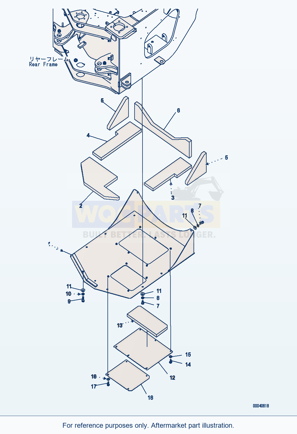 Komatsu WA380-6 Bar Lock And Cover (Transmission Under Cover) parts diagram