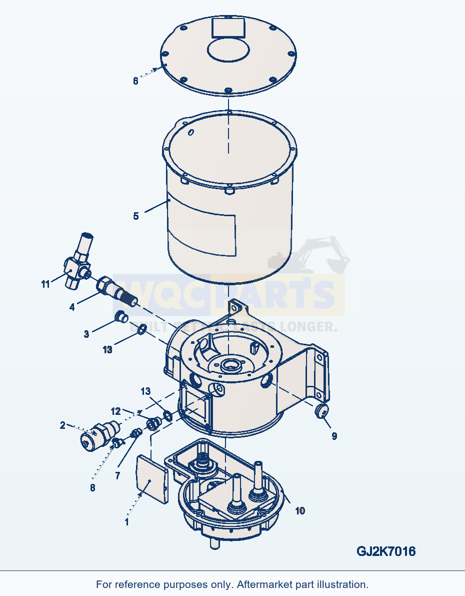 Komatsu WA380-6 Central Lubrication (Grease Pump - Inner Parts) parts diagram