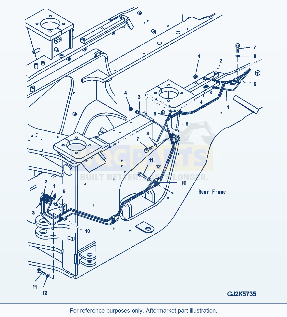 Komatsu WA380-6 Central Lubrication (Rear Frame) parts diagram