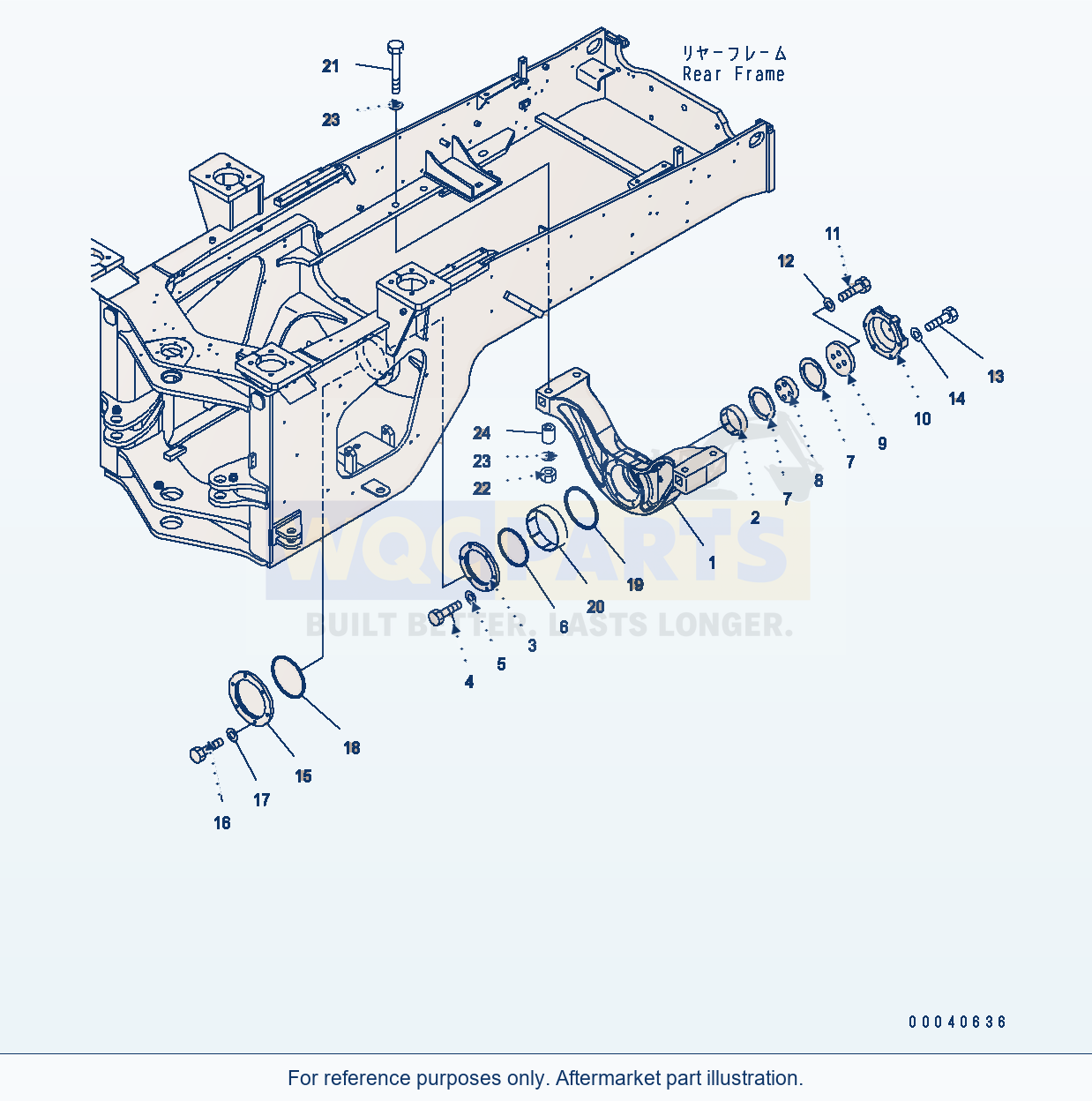 Komatsu WA380-6 Rear Axle Support Serial H60051 - UP parts diagram