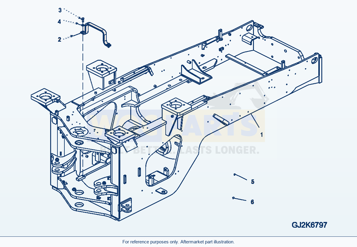 Komatsu WA380-6 Rear Frame Serial H60051 - UP parts diagram