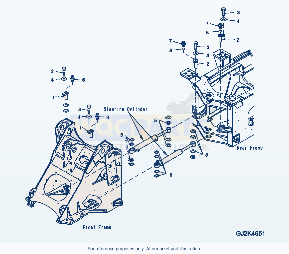 Komatsu WA380-6 Steering Cylinder (Pin) parts diagram