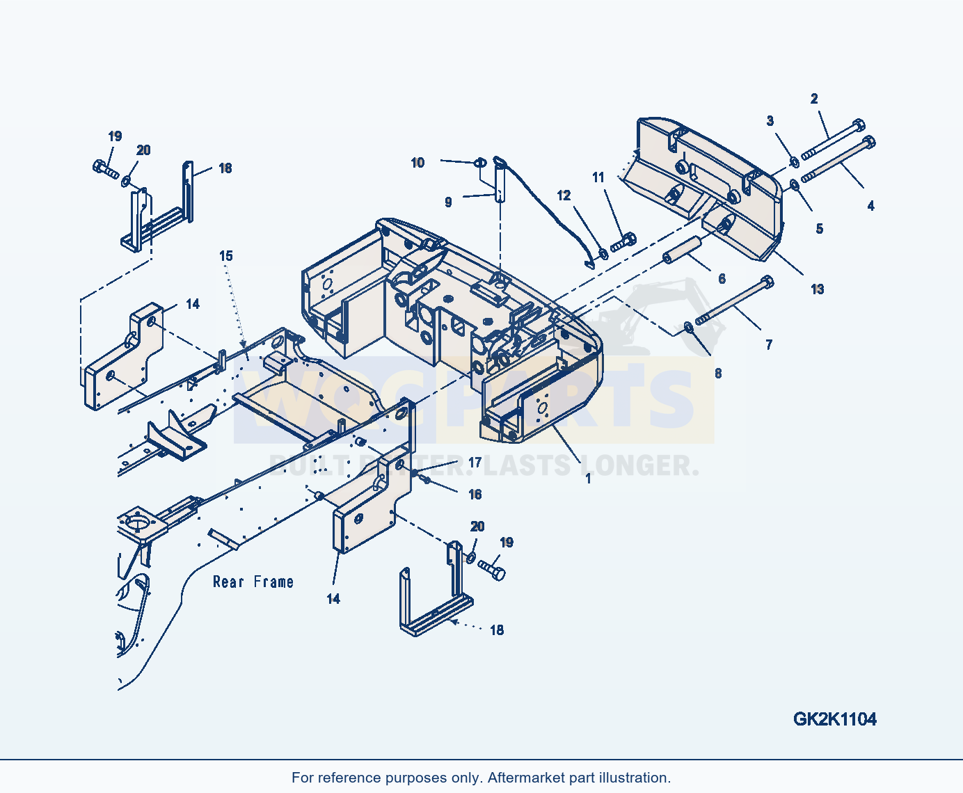 Komatsu WA380-6 Counter Weight (Add + Side) (Step) parts diagram