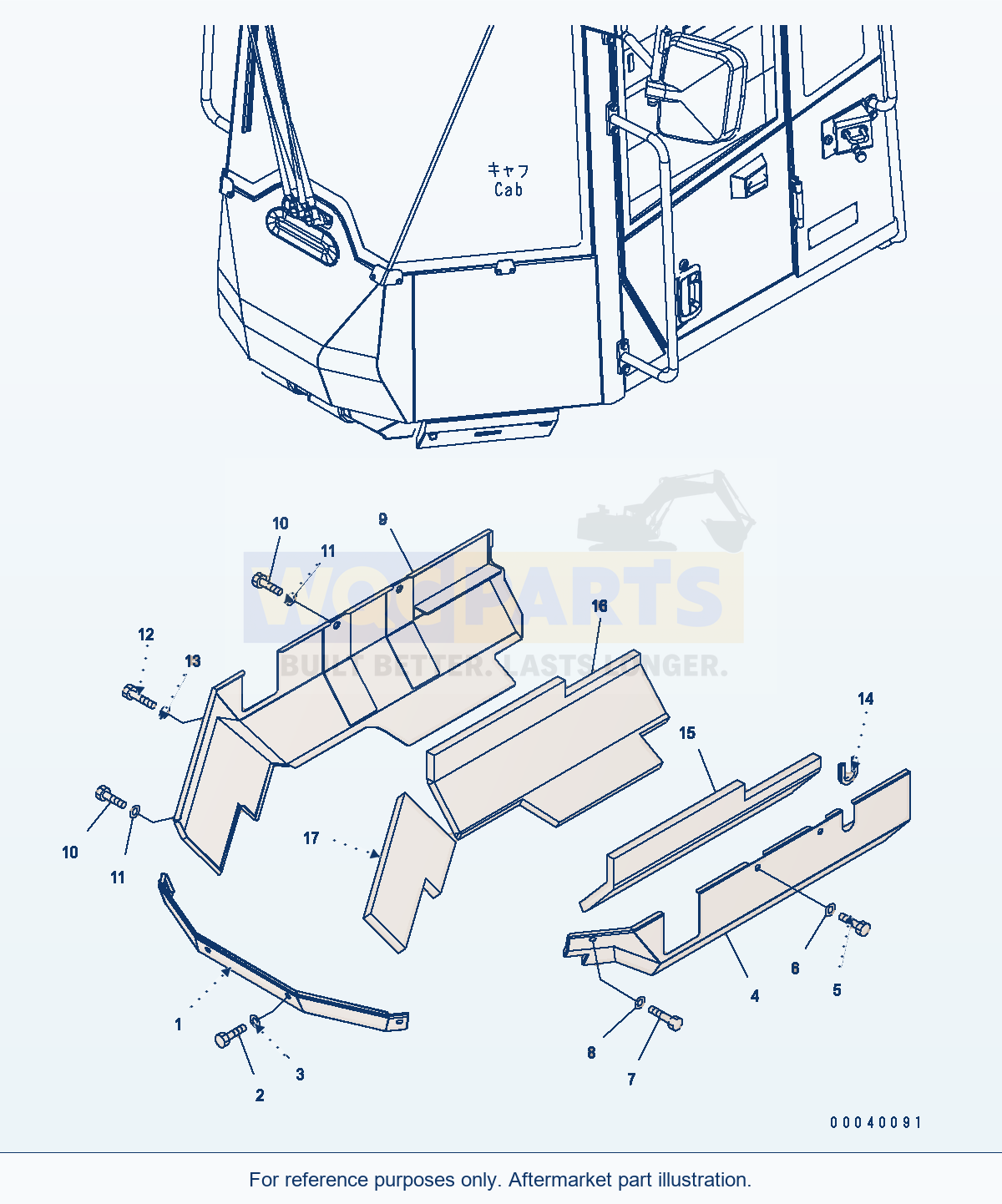 Komatsu WA380-6 Floor Cover Serial H60051 - UP parts diagram