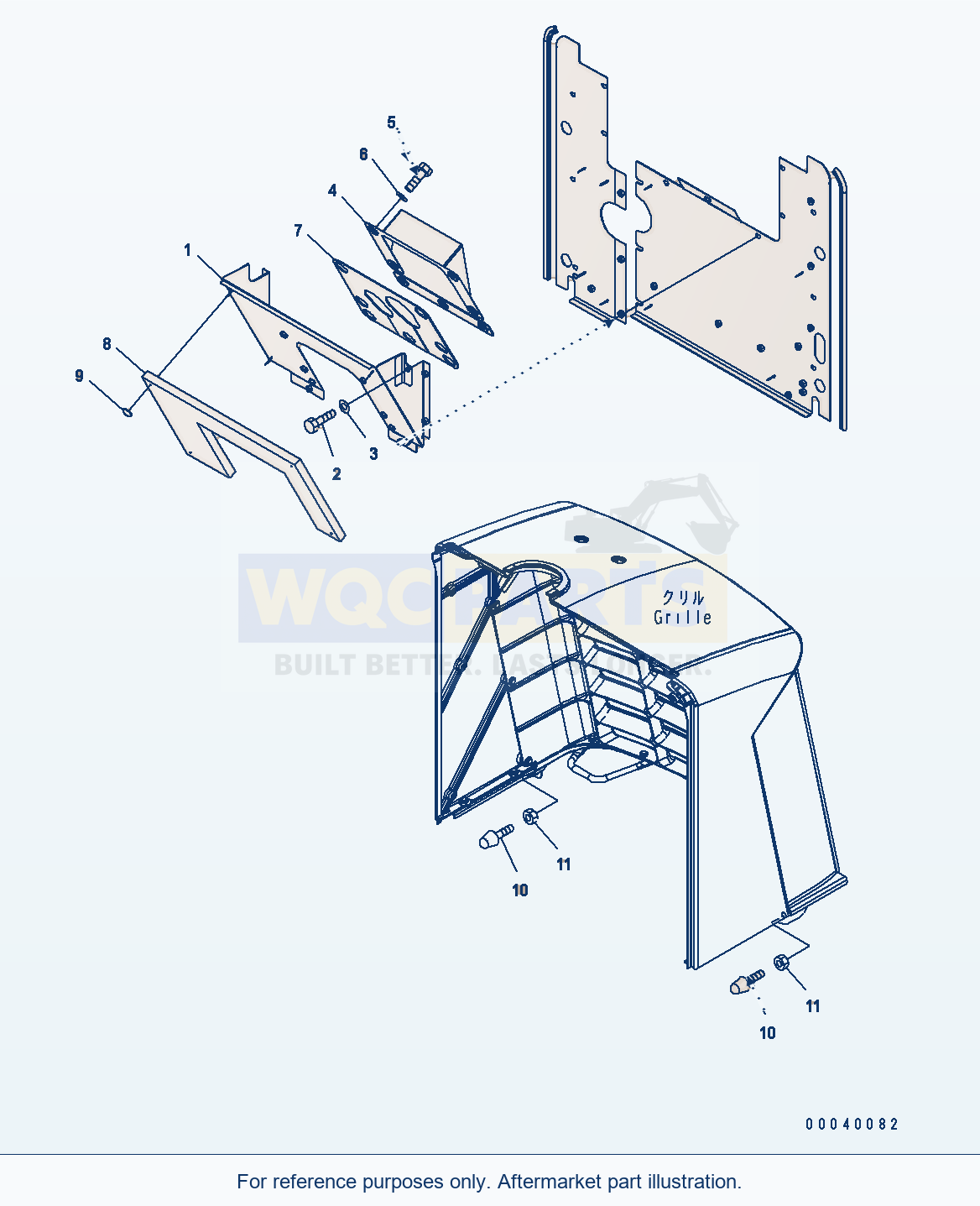 Komatsu WA380-6 Hood (Baffle Upper And Stopper) parts diagram