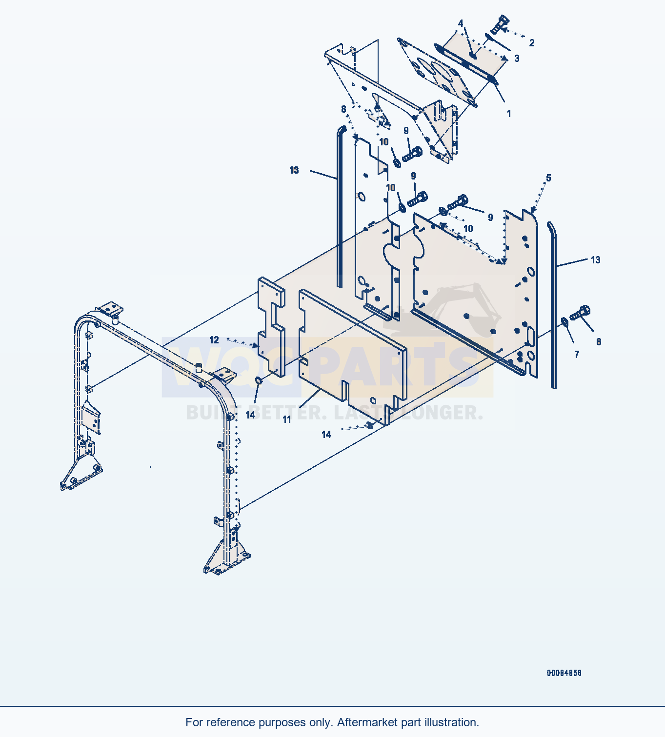 Komatsu WA380-6 Hood (Baffle) parts diagram