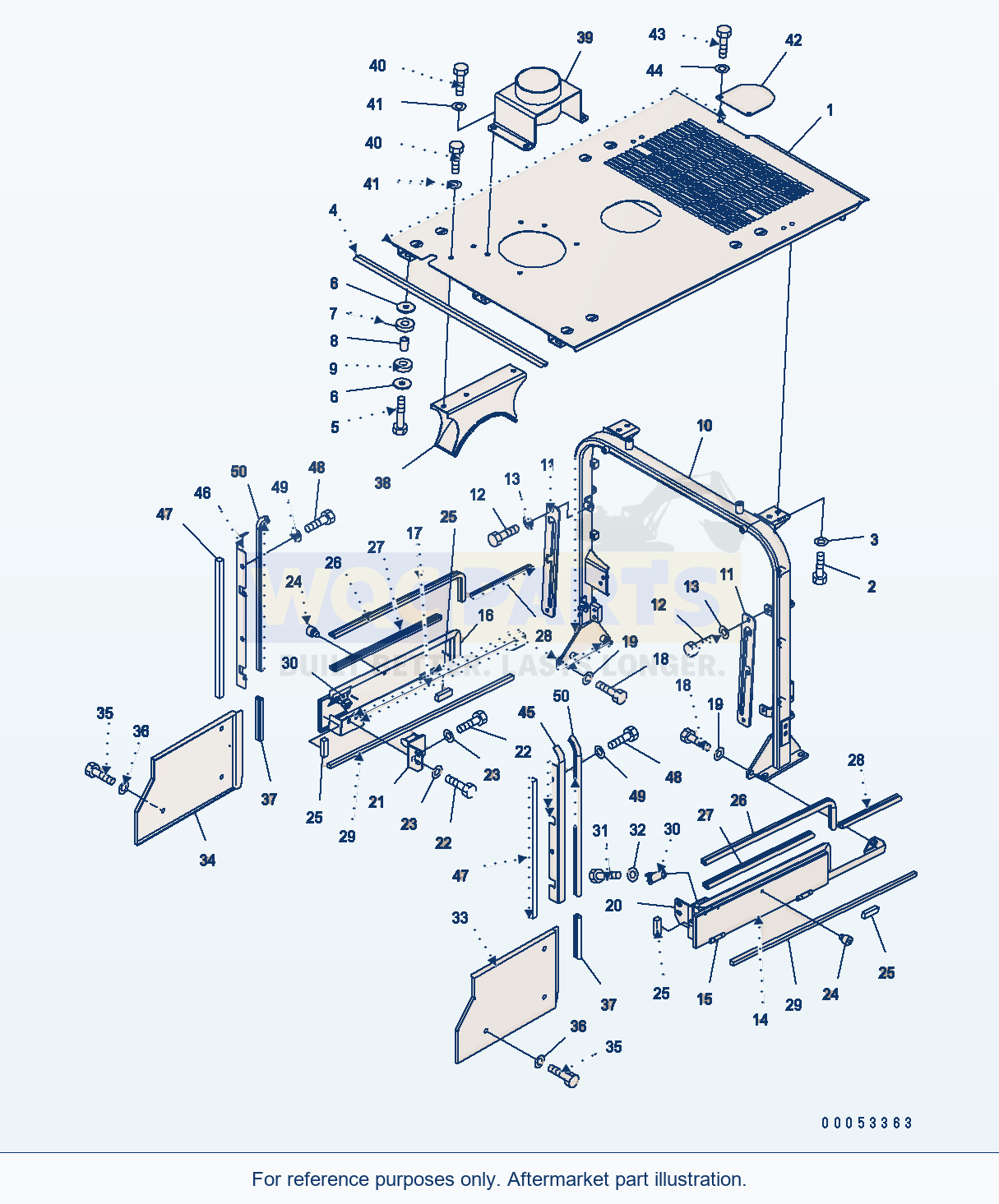 Komatsu WA380-6 Hood (Cover) parts diagram
