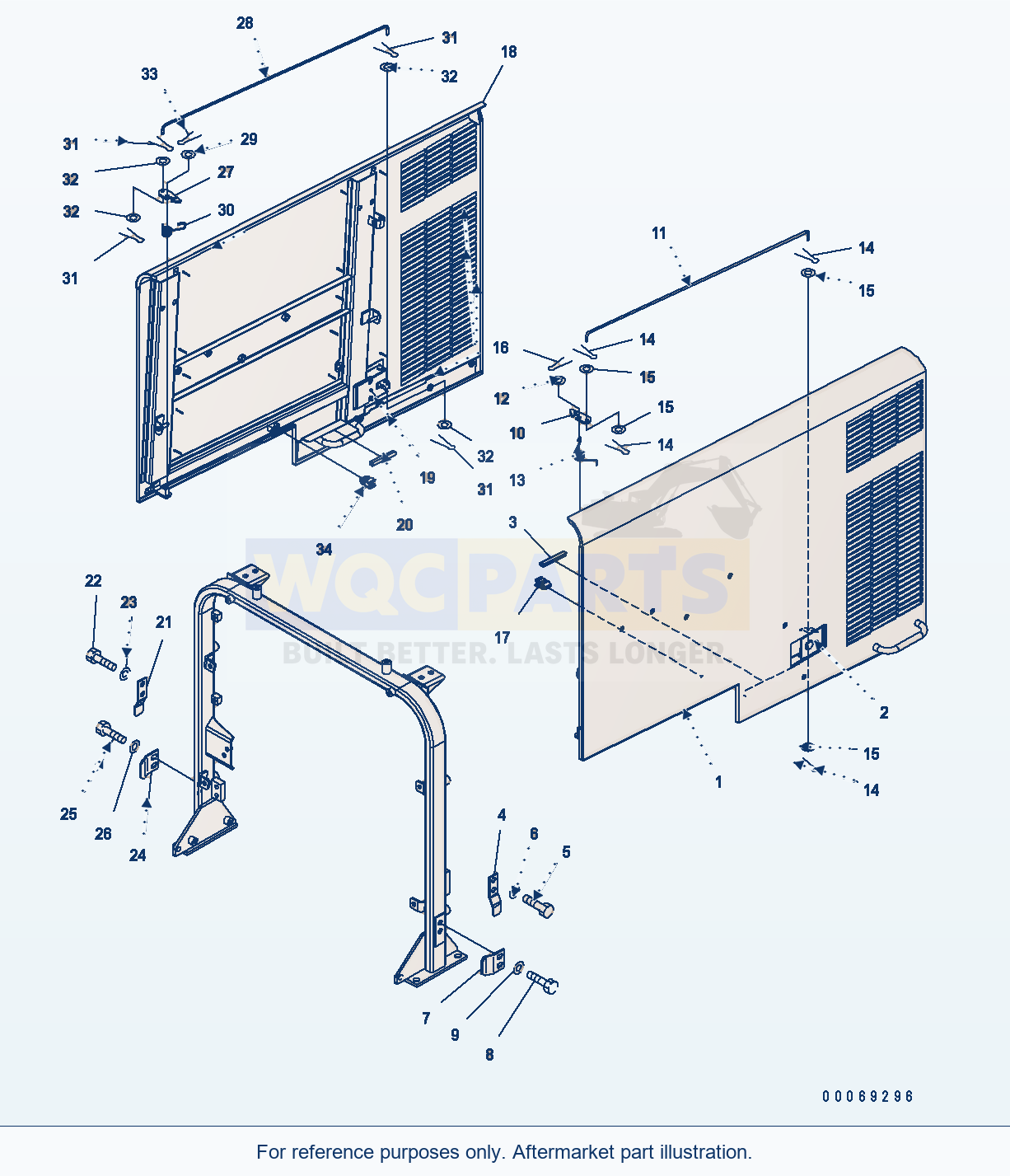 Komatsu WA380-6 Hood (Door And Spring) parts diagram