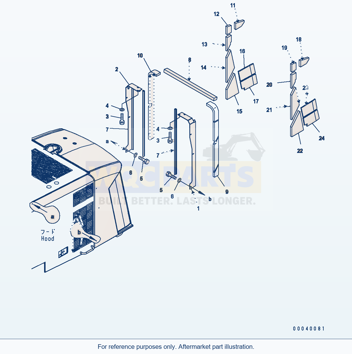 Komatsu WA380-6 Hood (Grille Guard) parts diagram