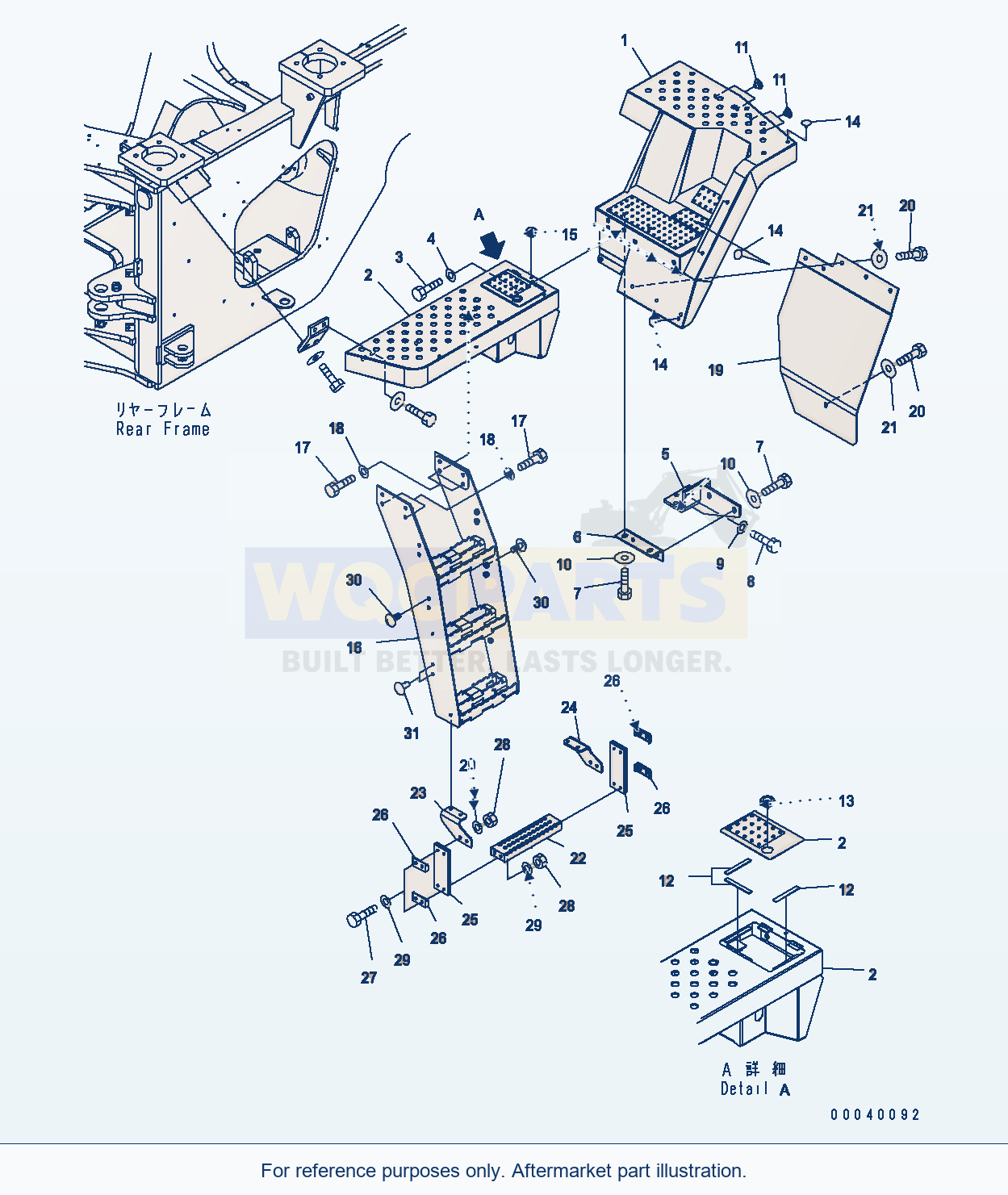 Komatsu WA380-6 Ladder (Floor Lhs) parts diagram