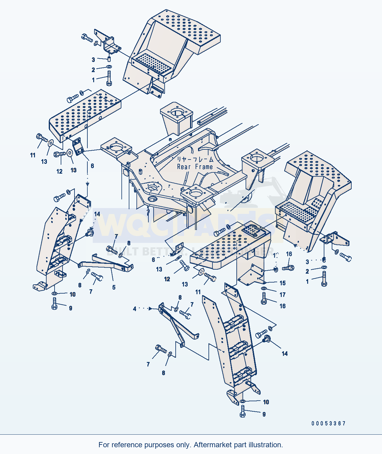 Komatsu WA380-6 Ladder (Support Mount And Cover) parts diagram