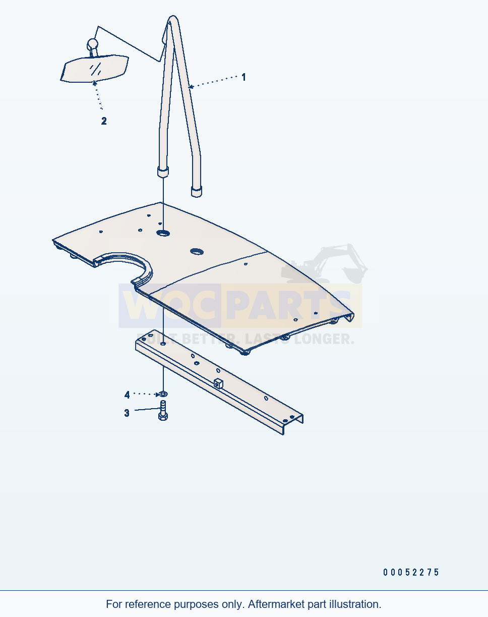 Komatsu WA380-6 Mirror (Under Mirror) parts diagram