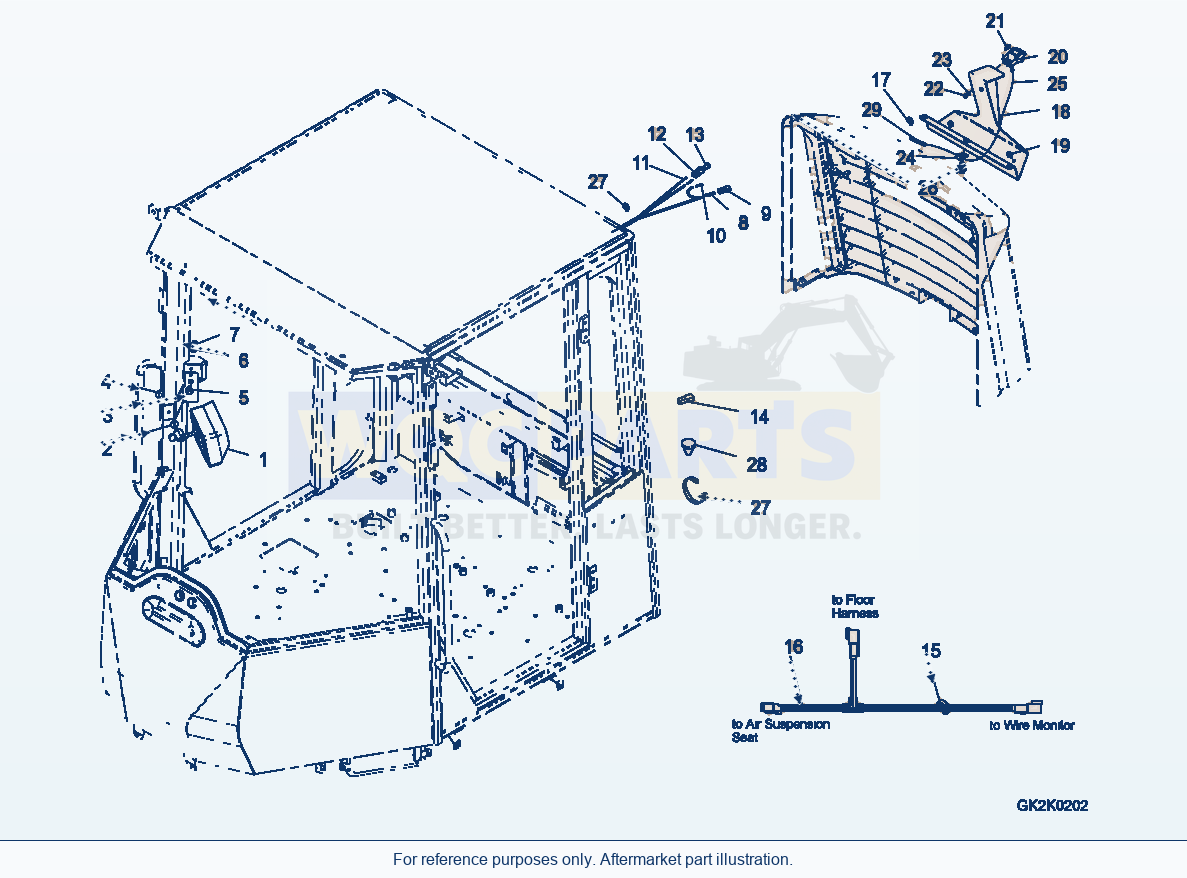 Komatsu WA380-6 Rear Camera (Sn H60051-H61014) parts diagram