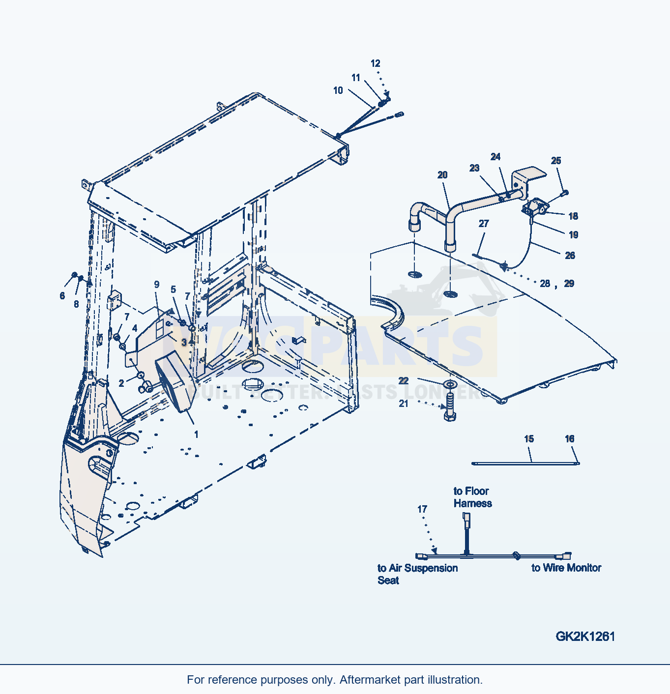 Komatsu WA380-6 Rear Camera (Sn H61015-Up) parts diagram