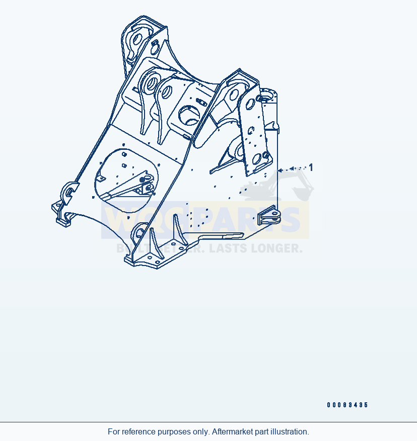 Komatsu WA380-6 Front Frame (For Auto Grease)(#65001-) parts diagram