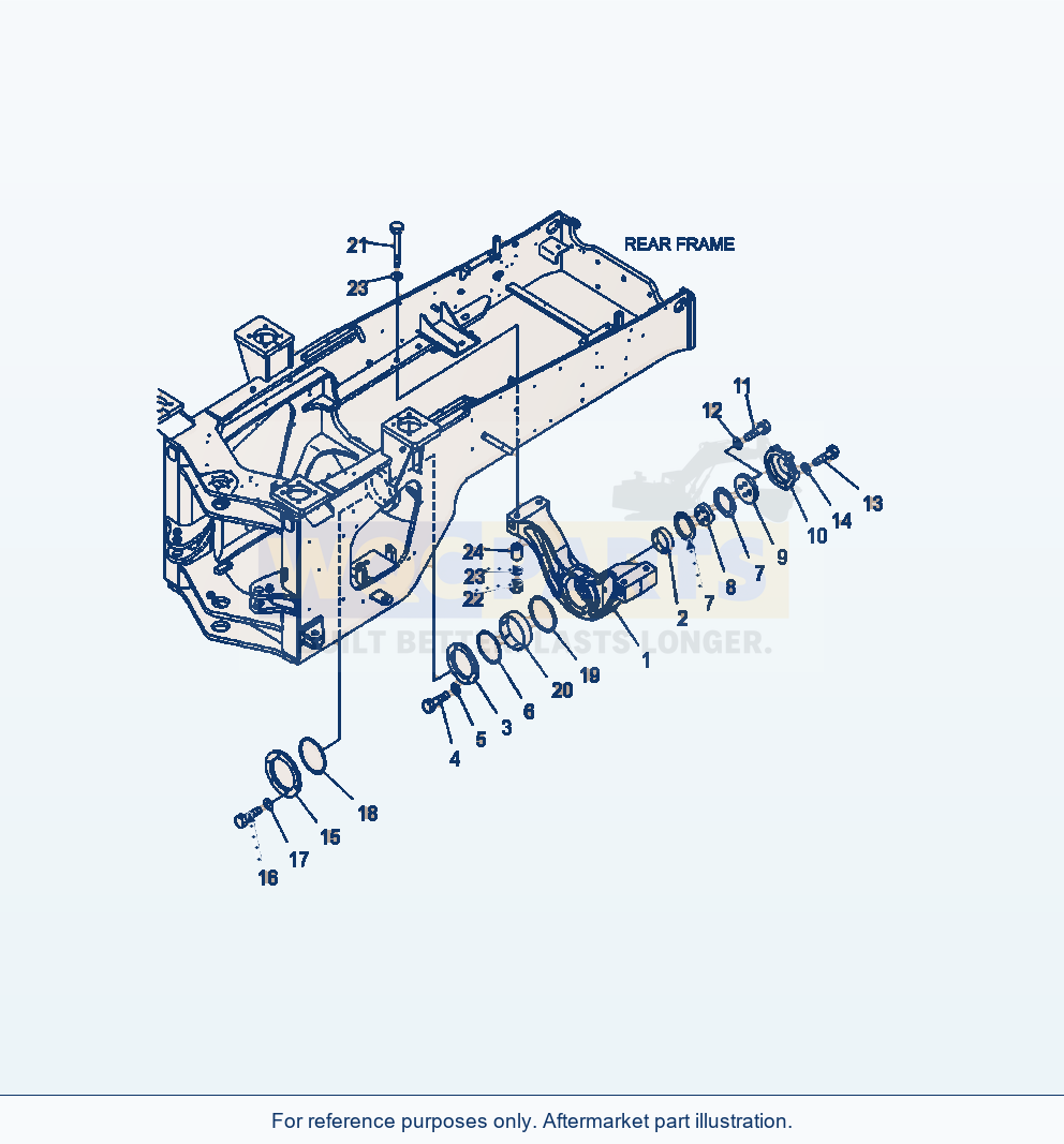 Komatsu WA380-6 Rear Axle Support Serial A53001-UP parts diagram