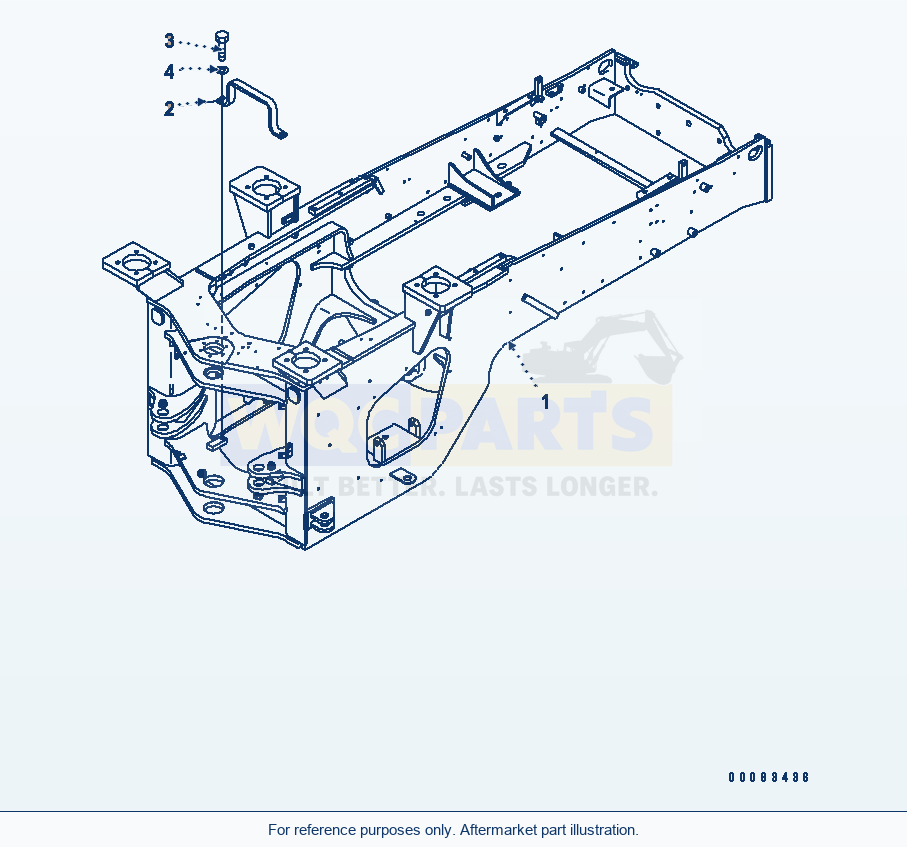Komatsu WA380-6 Rear Frame (For Auto Grease)(#65001-) parts diagram