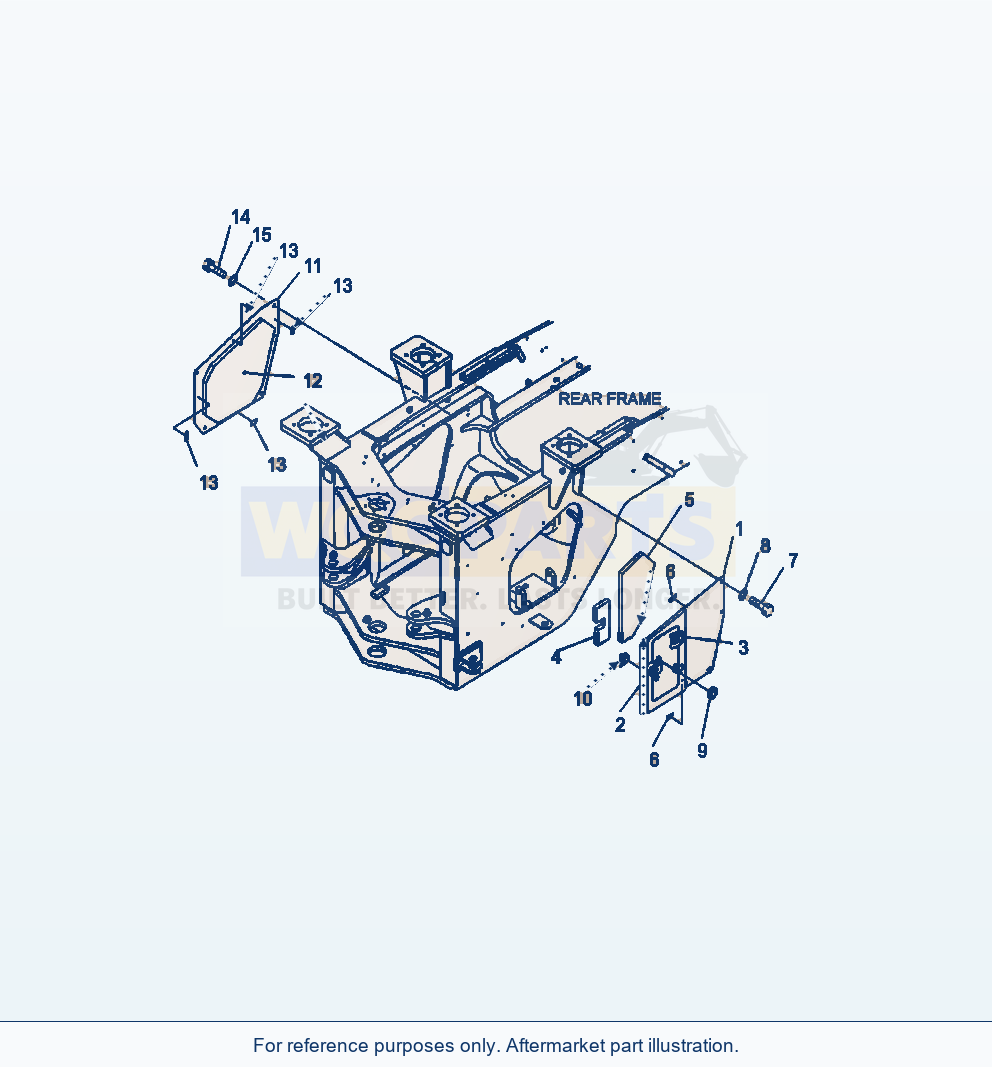 Komatsu WA380-6 Rear Frame Side Covers parts diagram