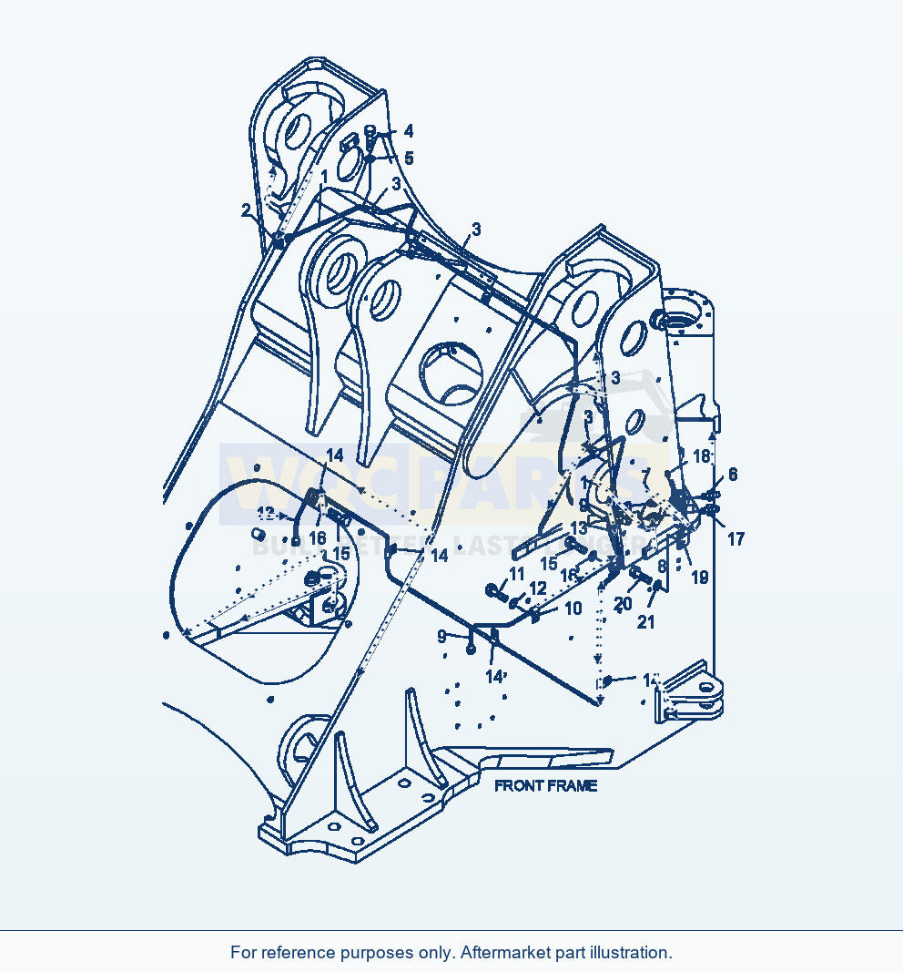 Komatsu WA380-6 Remote Grease Front Tube Serial A54001-UP parts diagram