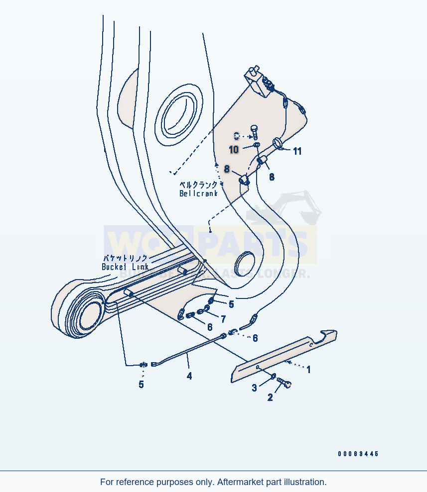 Komatsu WA380-6 Remote Grease (Link) (For Auto Grease)(#65001-) parts diagram