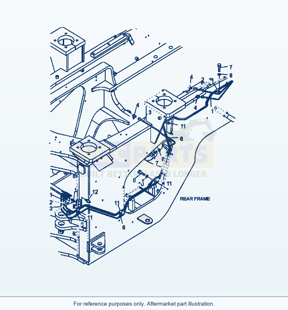 Komatsu WA380-6 Remote Grease Rear Tube Serial A53001-UP parts diagram