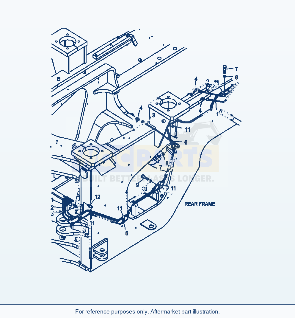 Komatsu WA380-6 Remote Grease Rear Tube Serial A54001-UP parts diagram