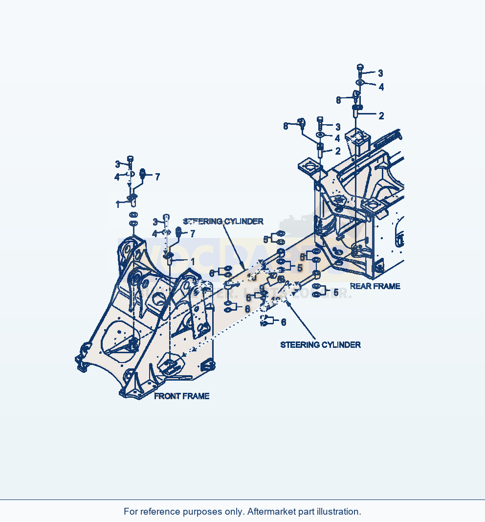 Komatsu WA380-6 Steering Cylinder Pin Serial A53001-UP parts diagram