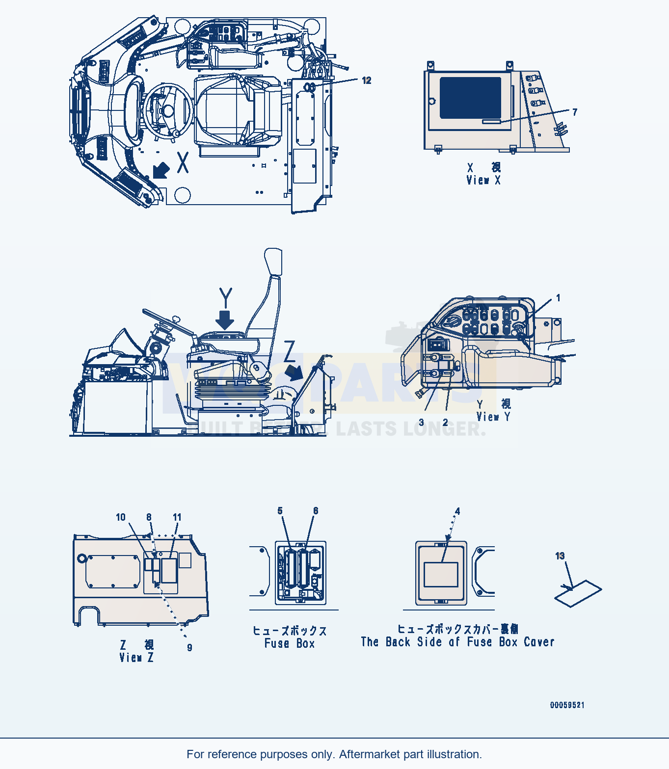 Komatsu WA380-6 Decal, English — Decal, Interior (#66058-) parts diagram