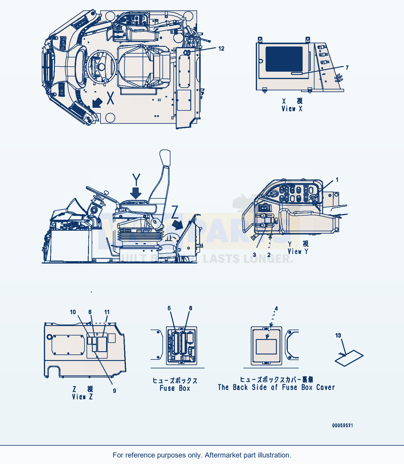 Komatsu WA380-6 Decal, English, Interior (#66058-) parts diagram