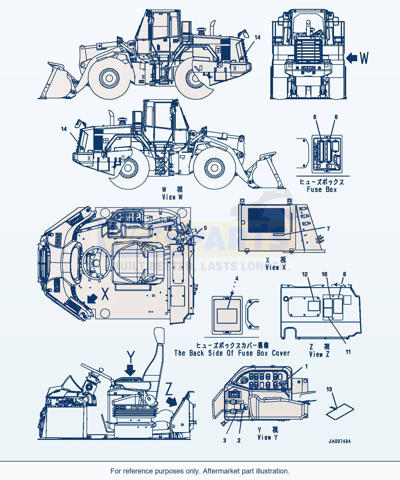 Komatsu WA380-6 Decal, Interior (#66090-) parts diagram