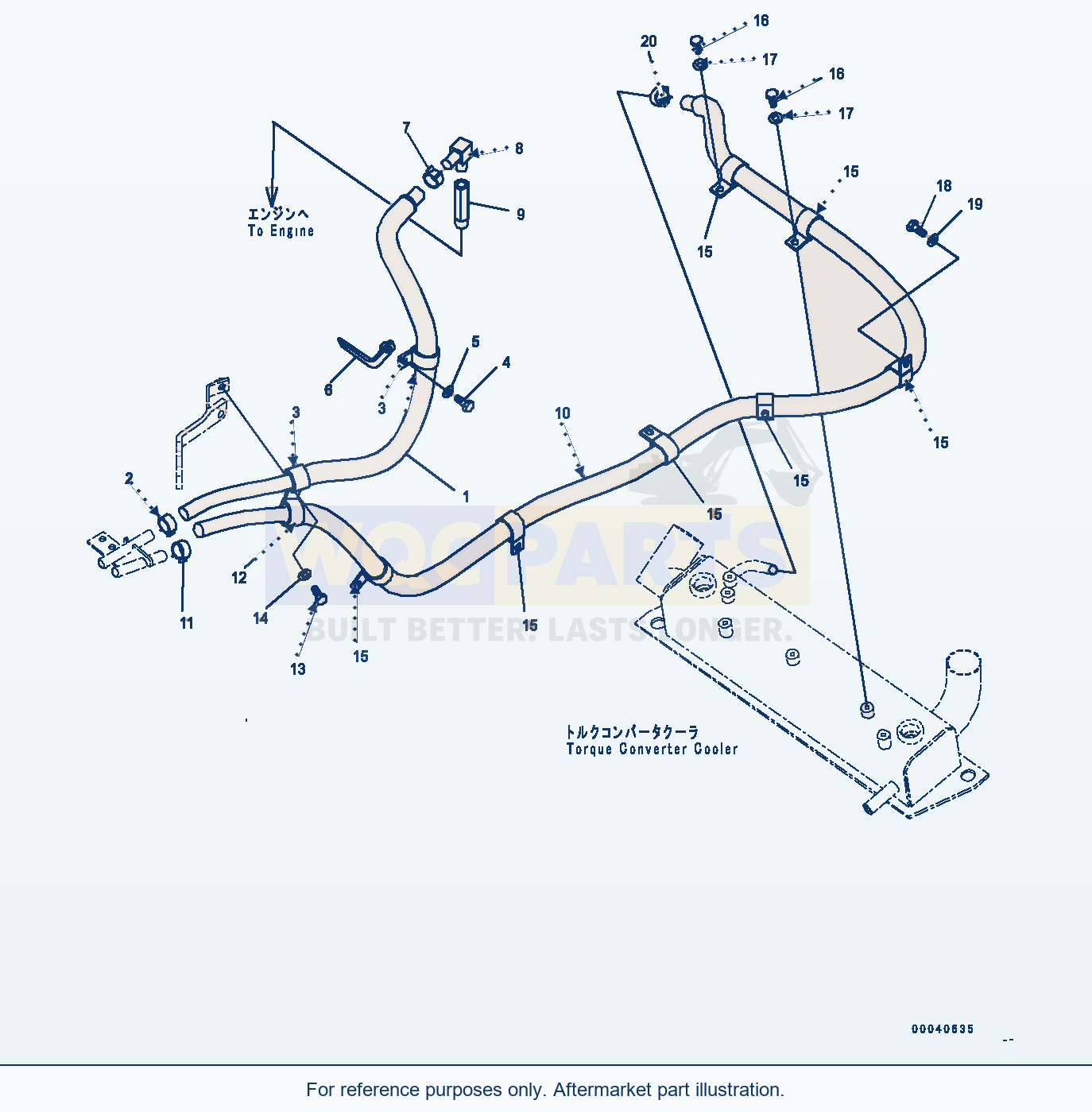 Komatsu WA380-6 Cab Heater Piping (#65949-) Serial 65949-UP parts diagram