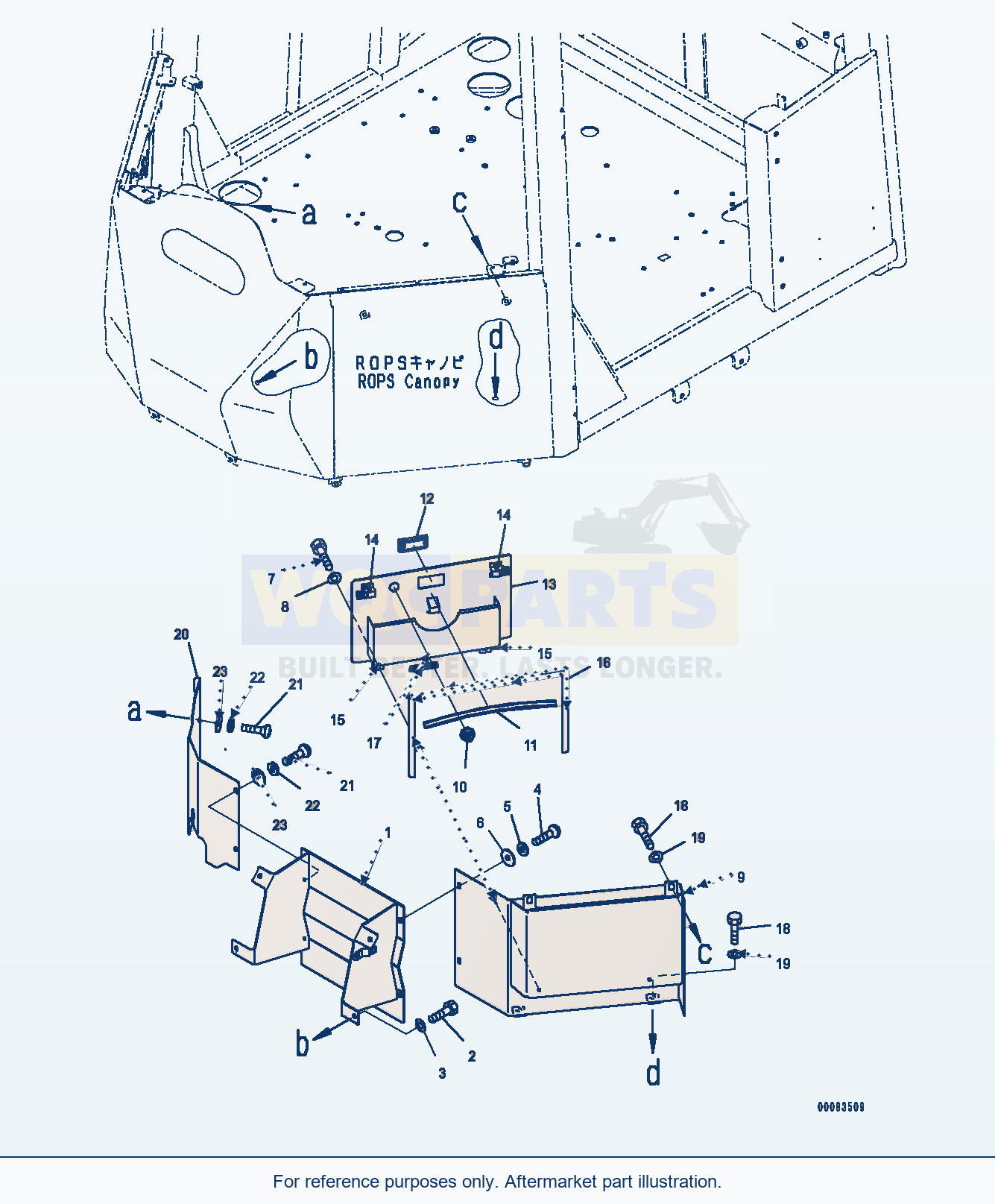 Komatsu WA380-6 Rops Canopy, Cover (#65949-) Serial 65949-UP parts diagram