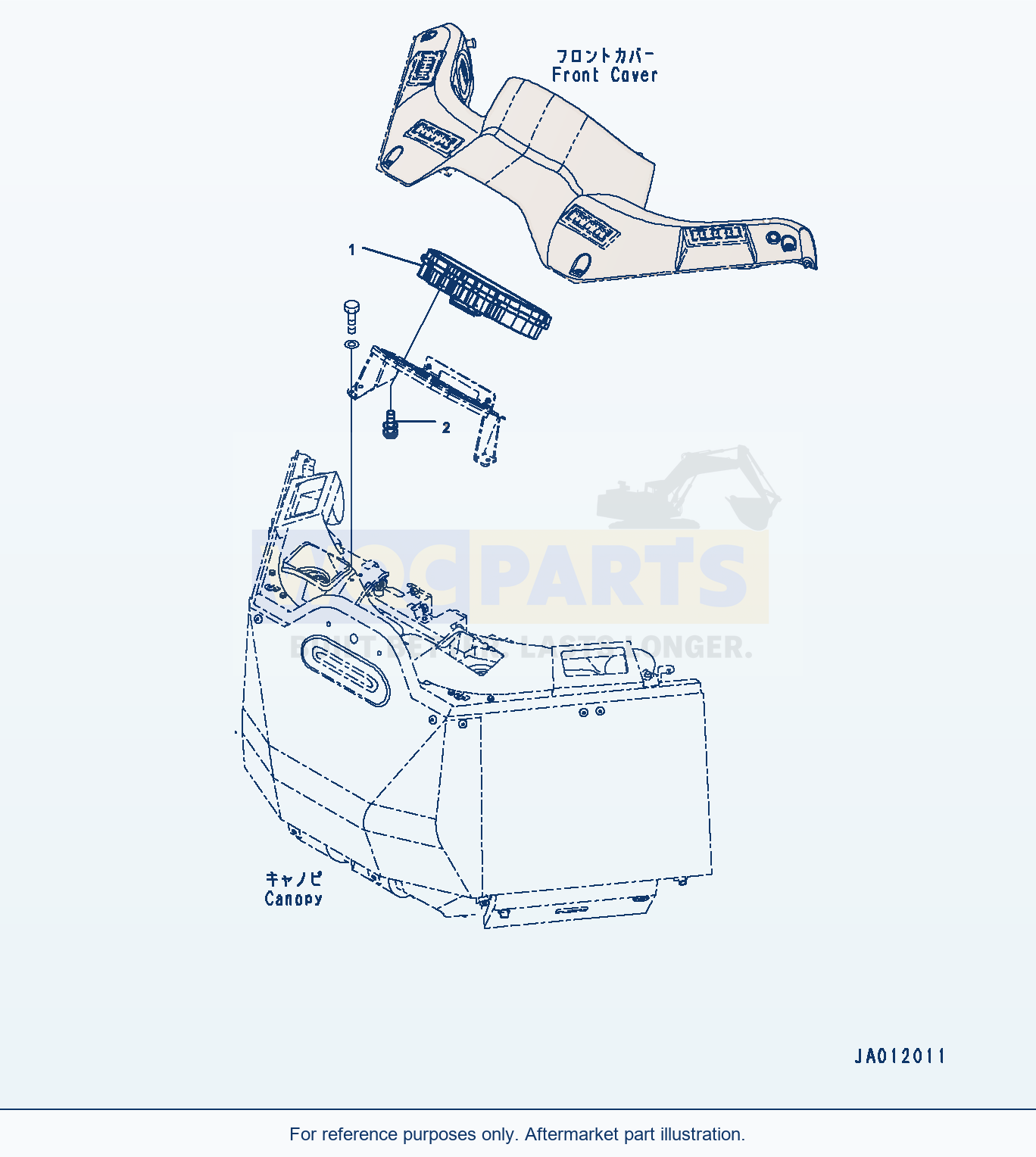Komatsu WA380-6 Rops Canopy, Monitor (#65949-) Serial 65949-UP parts diagram