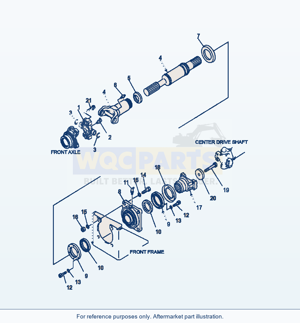 Komatsu WA380-6 Drive Shaft Front Serial A54001-UP parts diagram
