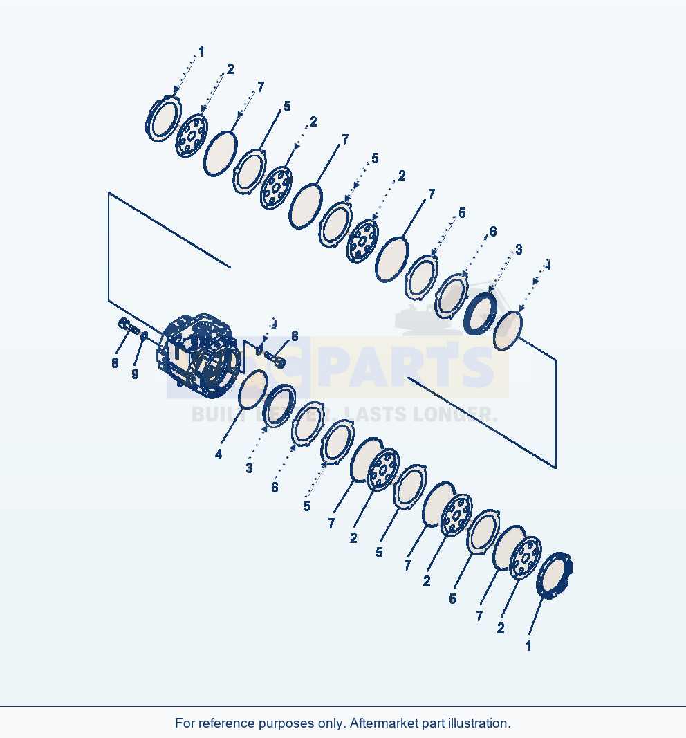 Komatsu WA380-6 Front Axle Brake Serial A53001-UP parts diagram