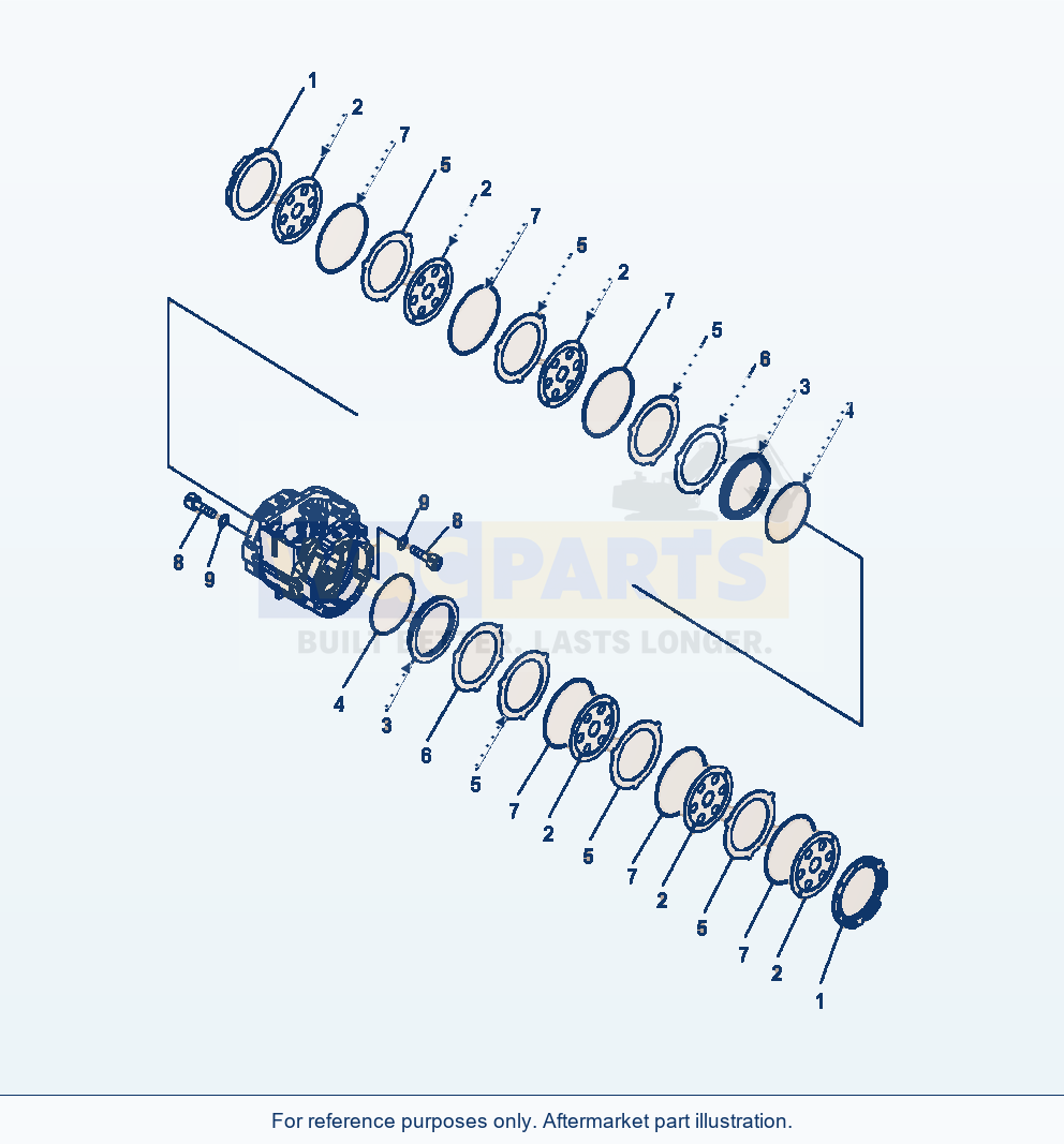 Komatsu WA380-6 Front Axle Brake Serial A54001-UP parts diagram
