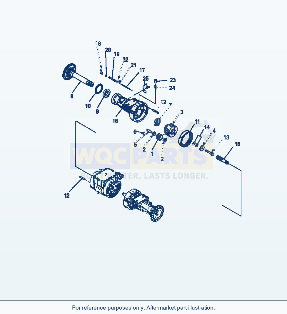 Komatsu WA380-6 Front Axle R.H. Final Drive parts diagram