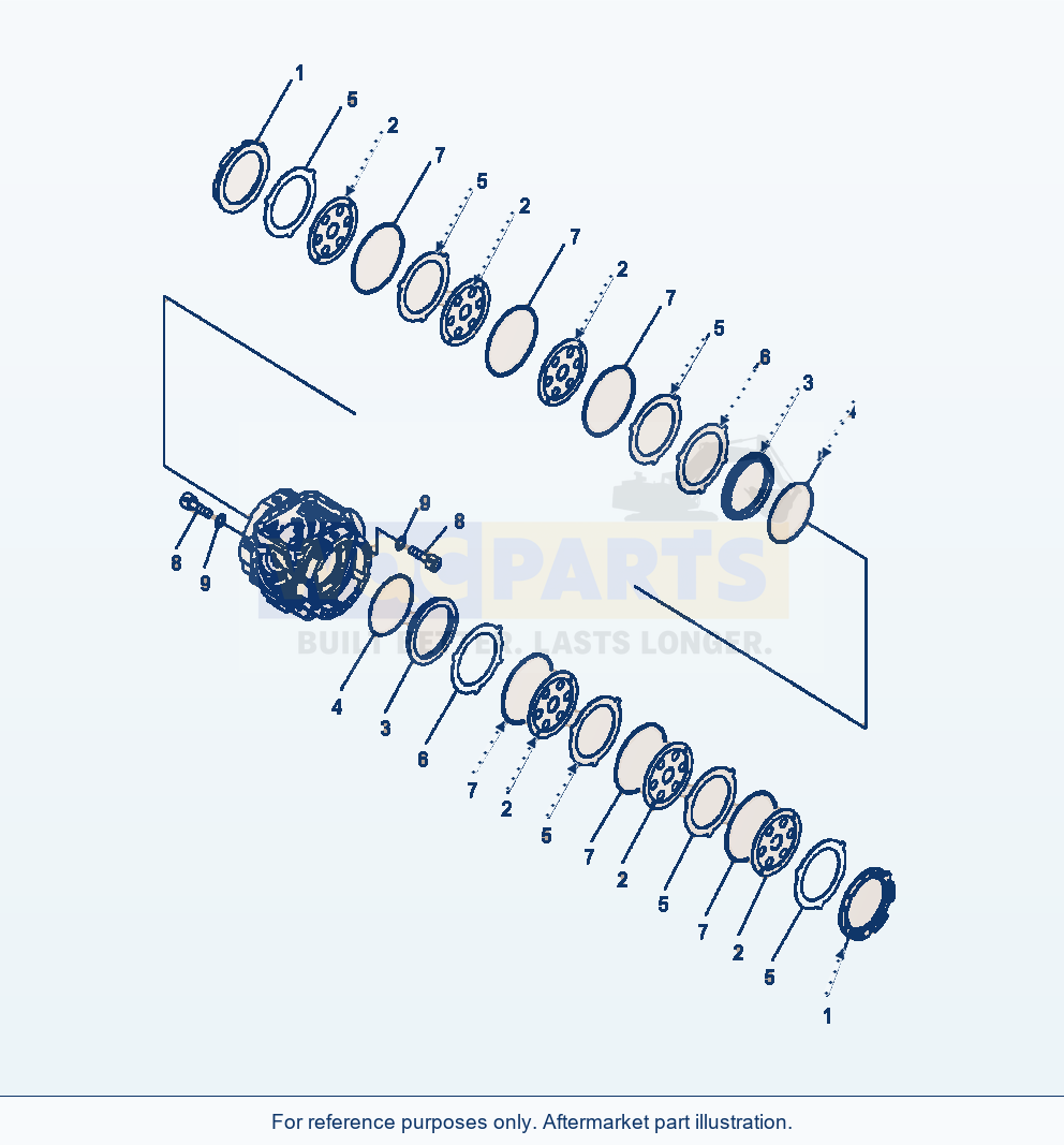 Komatsu WA380-6 Rear Axle Brake Serial A53001-UP parts diagram