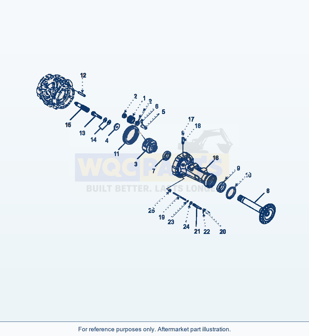 Komatsu WA380-6 Rear Axle L.H. Final Drive parts diagram