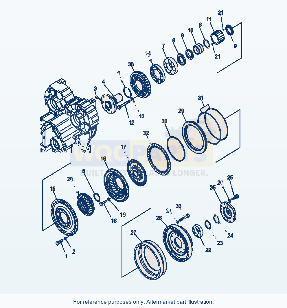 Komatsu WA380-6 Torque Converter With Lock Up Serial A53001-UP parts diagram
