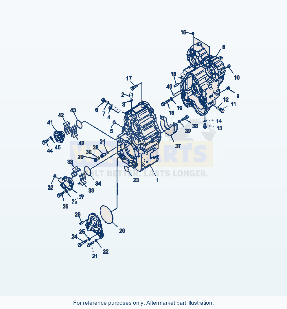 Komatsu WA380-6 Transmission Case Serial A53001-UP parts diagram