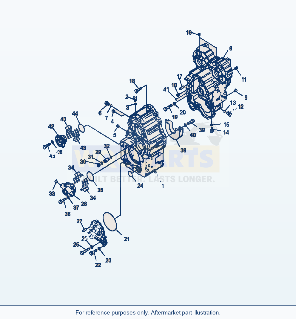 Komatsu WA380-6 Transmission Case With Lock Up parts diagram