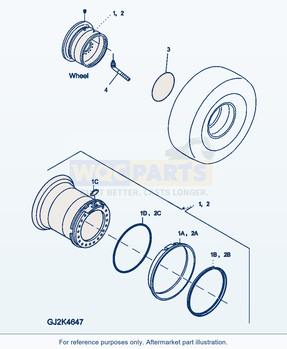 Komatsu WA380-6 Rim (For Tyre 20.5 R25) parts diagram